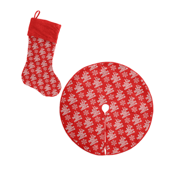Holiday Logo Stocking + Tree Skirt Bundle